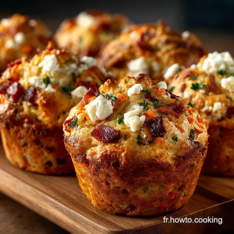 Les Muffins Campagne Chic Carottes Râpées Bacon Croustillant et Feta Salée