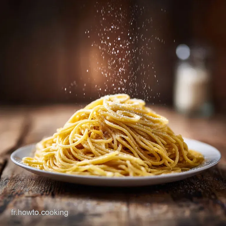 Elegant ribbons of glossy, golden pasta artfully arranged on a plate, ready to be sauced, hinting at a rich, eggy flavor.