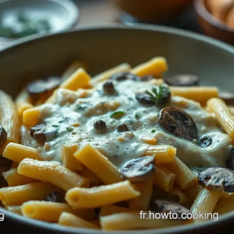 P&acirc;tes Cr&eacute;meuses aux Champignons et &agrave; l&rsquo;Ail