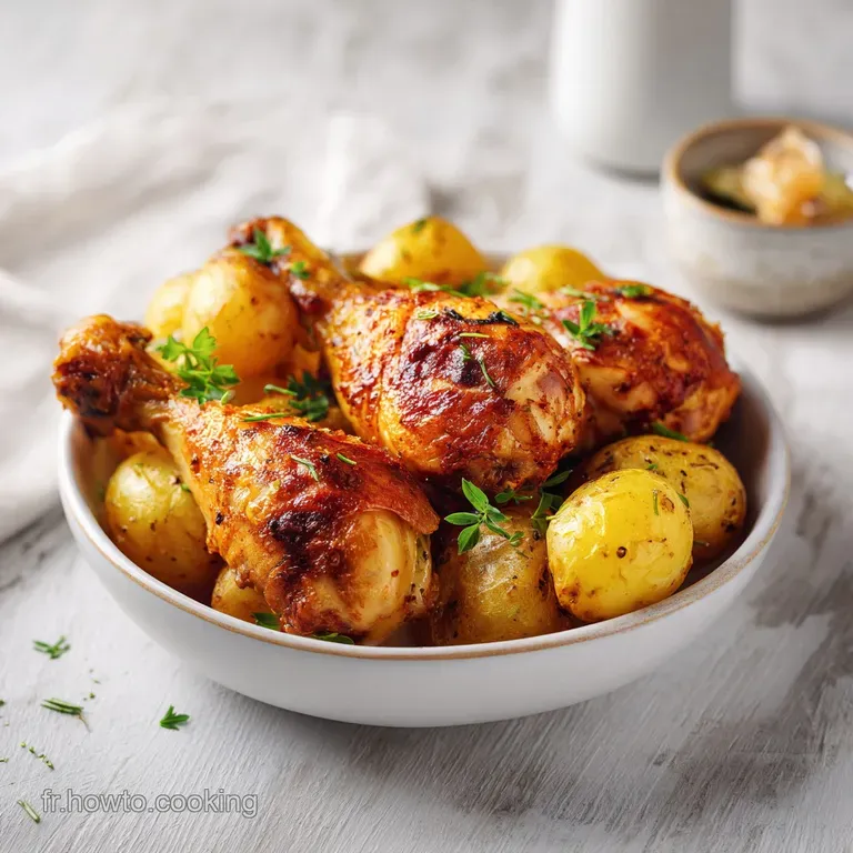 Pilons de Poulet et Pommes de Terre R&ocirc;tis