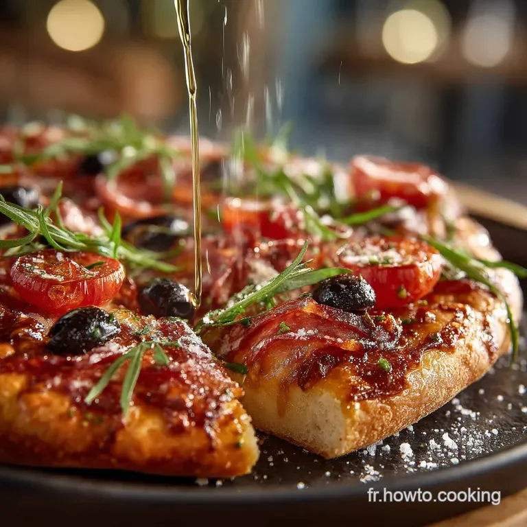 La Pizza Moelleuse Du Chef P&acirc;te &Eacute;paisse &Agrave; Lhuile Dolive Pan Pizza presentation