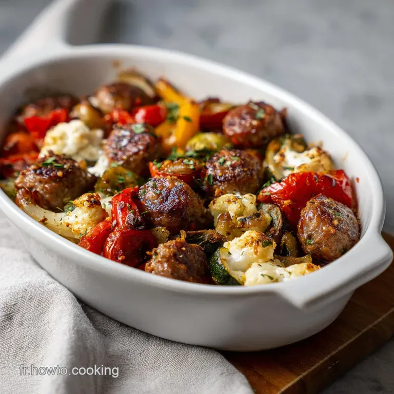 Plaque de Saucisses aux L&eacute;gumes et Fromage en Grains