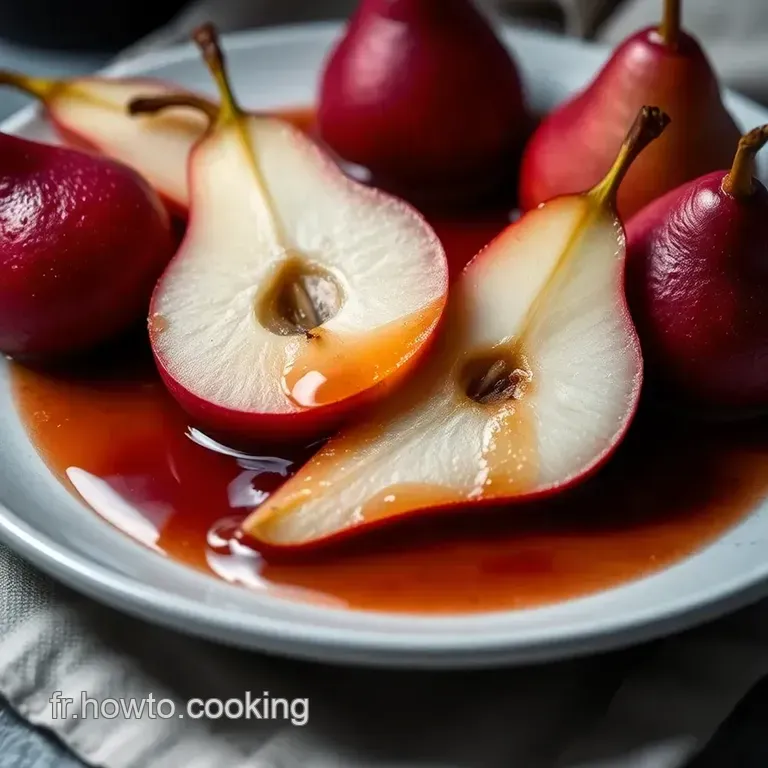 Poires En Sirop Parfum&eacute;es Au Vin Rouge presentation