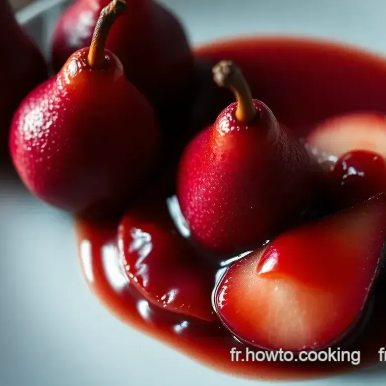Poires en Sirop Parfum&eacute;es au Vin Rouge