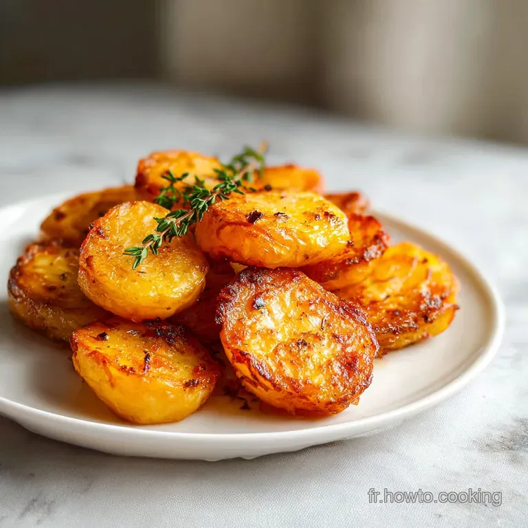 A neat mound of perfectly saut&eacute;ed potatoes, speckled with fresh parsley, plated with a fork.