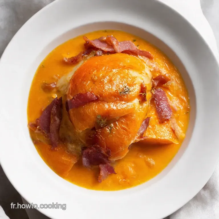 Potimarron Farci au SaintNectaire Lardons Croustillants et Champignons Forestiers