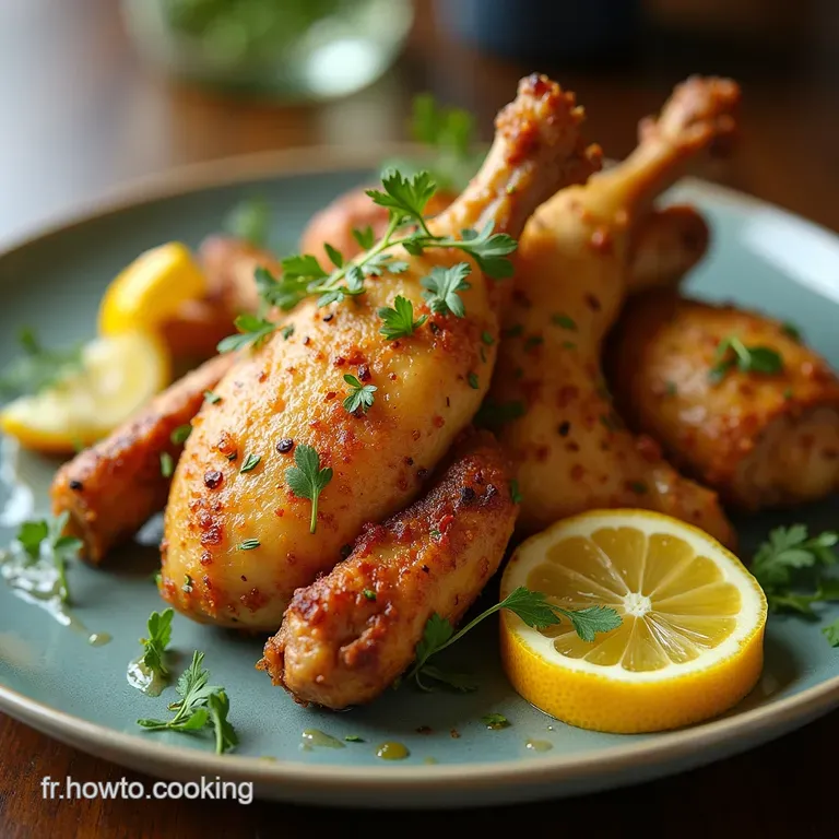 Airfryer Le Poulet Fermier Rôti Croustillant aux Herbes de Provence et Citron
