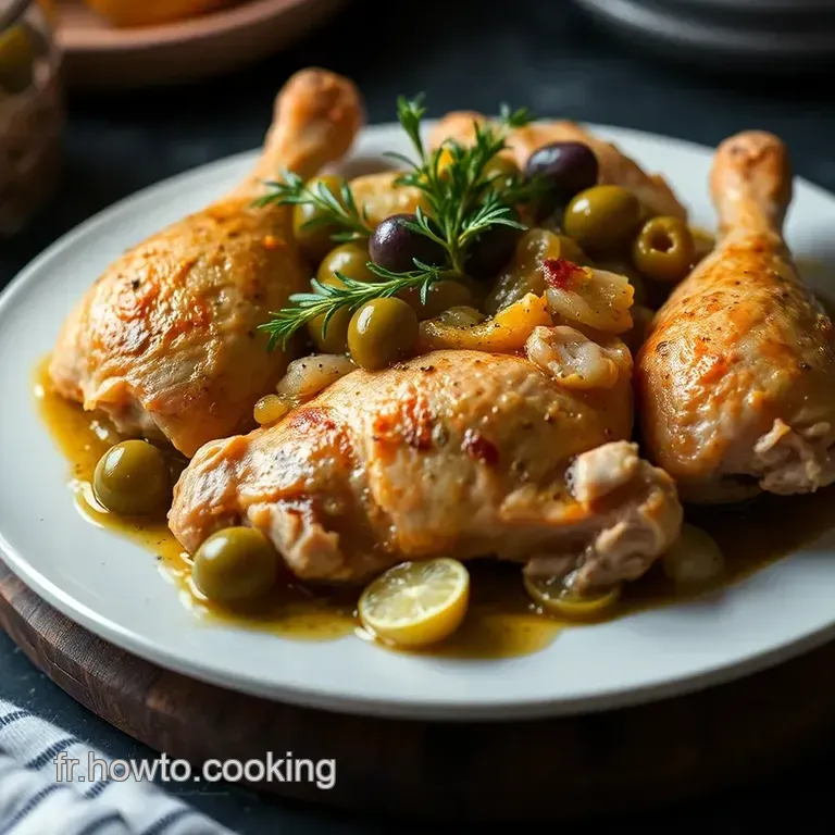 Poulet Au Citron Confit Et Olives presentation