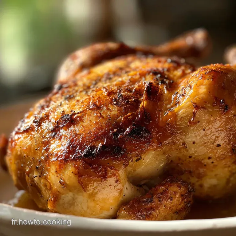 Glistening roasted chicken quarter, skin taut and browned, beside creamy potatoes and vibrant greens, a delicious, compose...