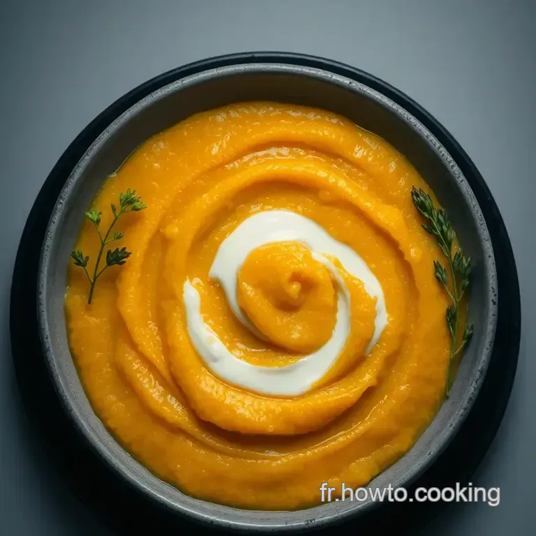 Pur&eacute;e De Carottes Et Pommes De Terre &Agrave; La Cr&egrave;me presentation