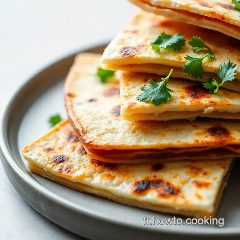 Quesadillas Croustillantes Au Fromage Et Aux L&eacute;gumes Grill&eacute;s presentation