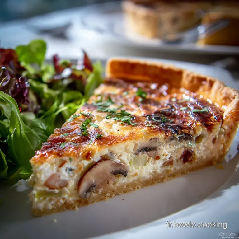 Quiche L&eacute;g&egrave;re Aux Poireaux Et Aux Champignons La Version Saine Et Gourmande presentation
