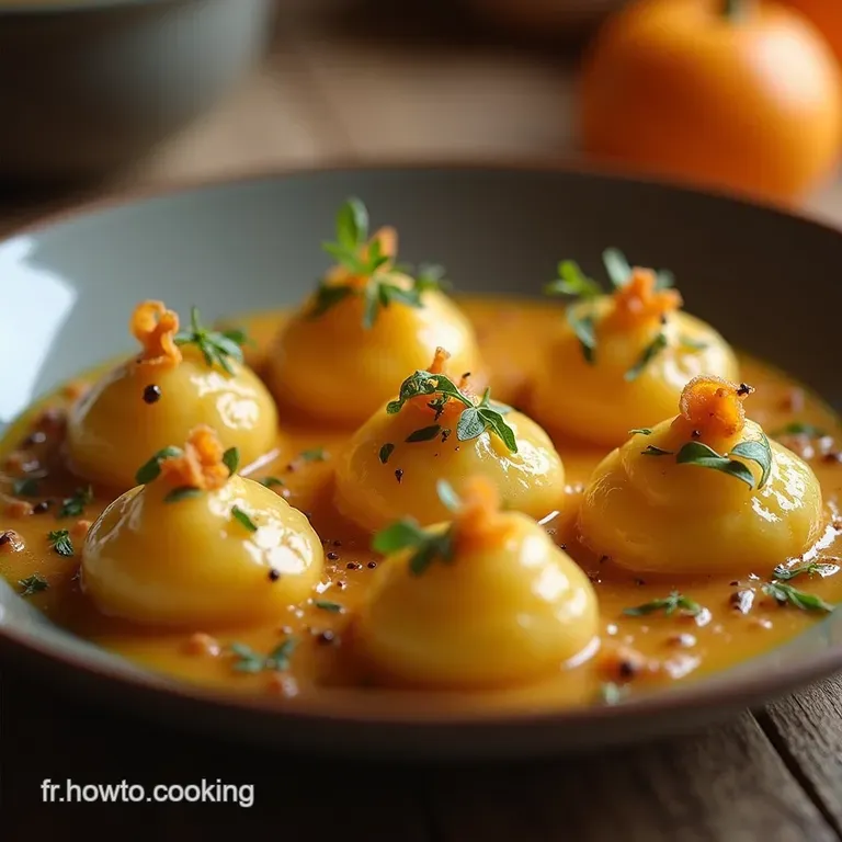 Les Petits Bonheurs dAutomne Ravioles de Potimarron aux Noix et Épices Douces Vapeur Légère presentation