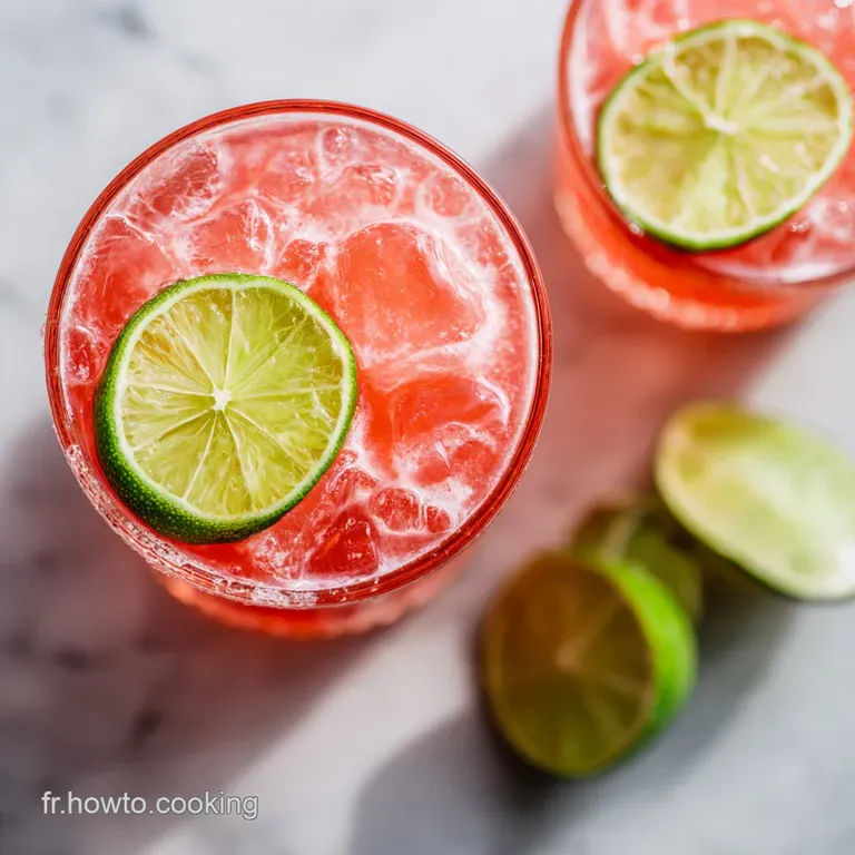 Elegant glasses filled with a golden-hued tropical cocktail, garnished with pineapple wedges and maraschino cherries, radi...