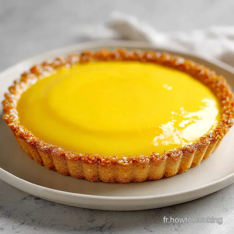 Elegant slice of lemon tart with a meringue swirl and candied lemon peel on a white plate. A sophisticated citrus delight.