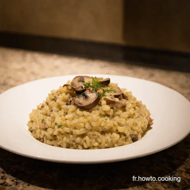 Risotto Cr&eacute;meux Aux Champignons Sauvages Le Go&ucirc;t De La For&ecirc;t presentation