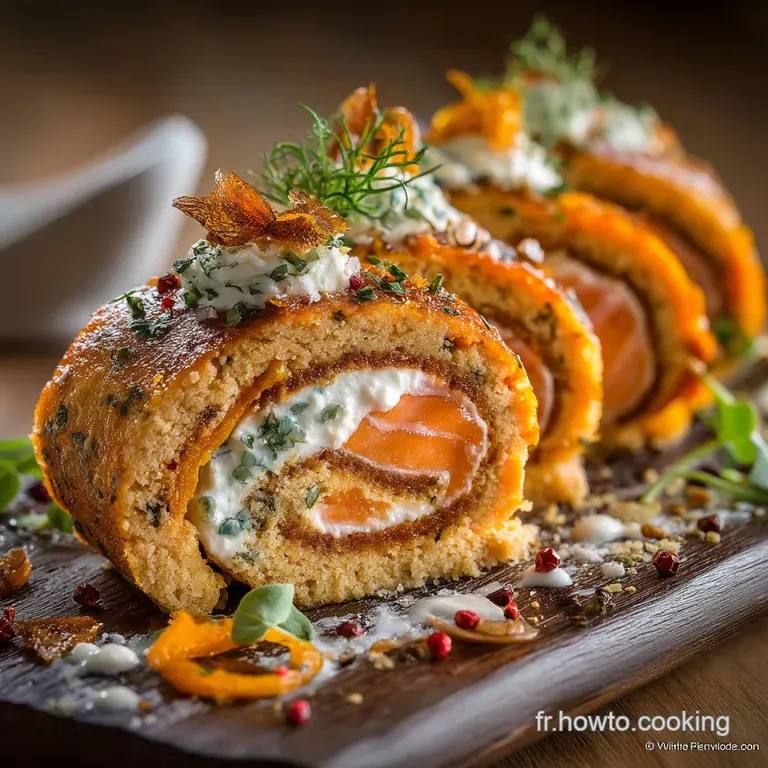 Roulade De Potimarron Saumon Fum&eacute; Et Fromage Frais presentation