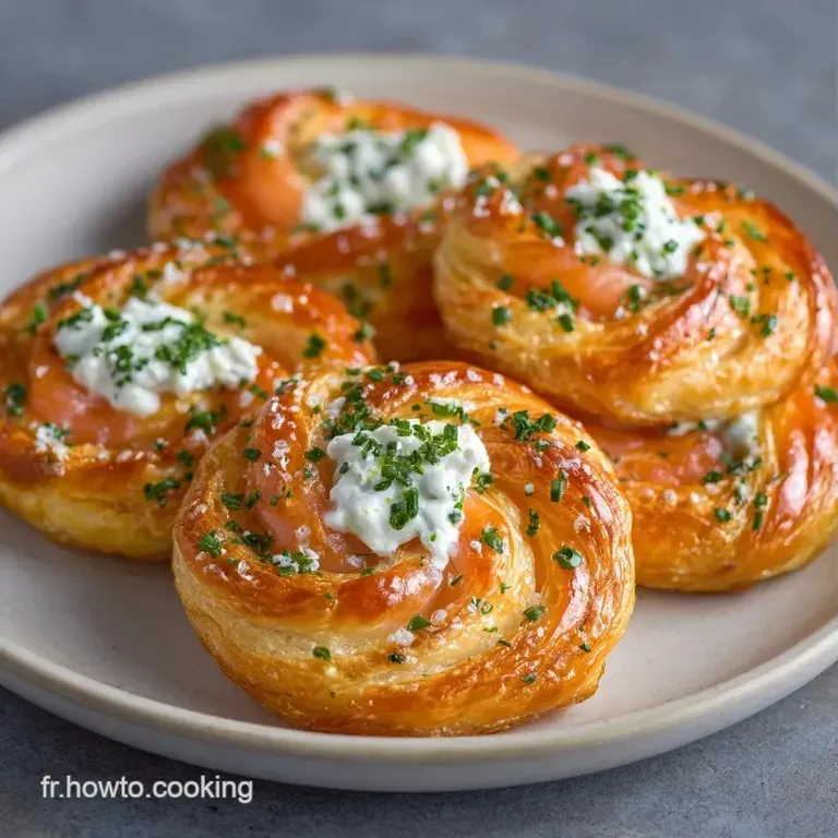 Rondelles de saumon rose et fromage blanc dispos&eacute;es avec soin sur une assiette &eacute;pur&eacute;e, avec un quartier de citron.