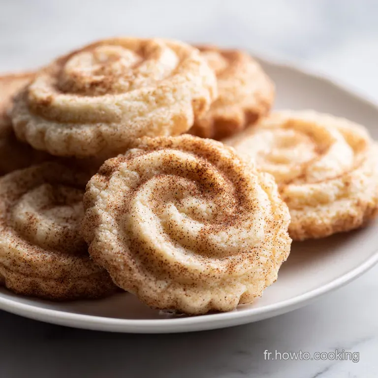 Stack of delicate, buttery shortbread cookies with slightly crisp edges, dusted with powdered sugar on a white plate. Simp...