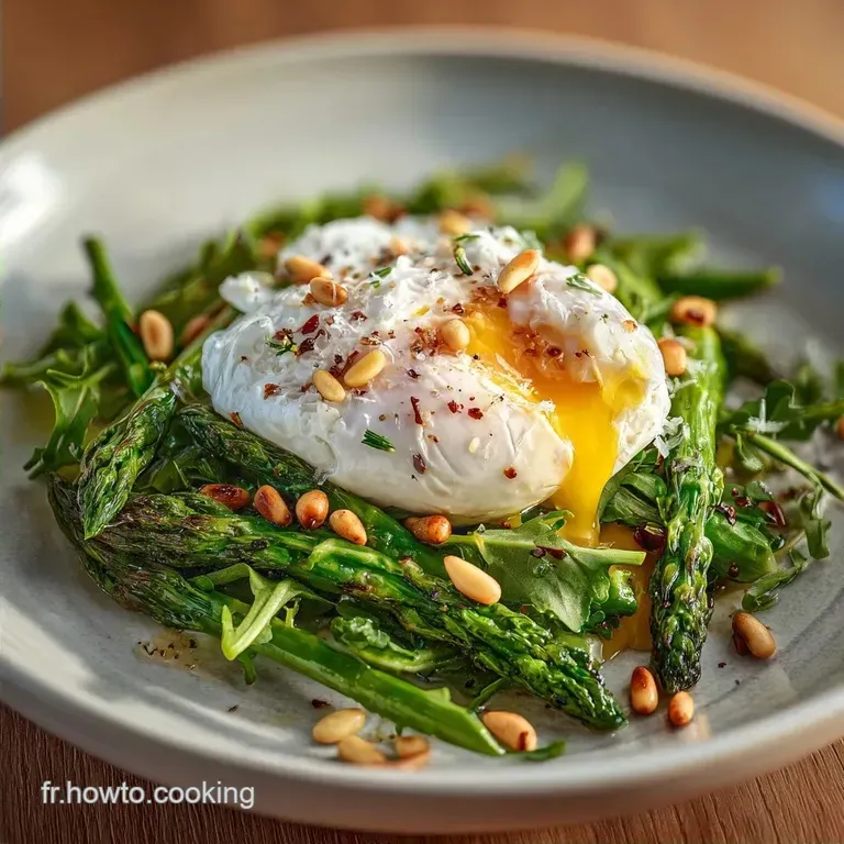 Salade Asperges Oeuf Poch&eacute;: Croquant et Fondant