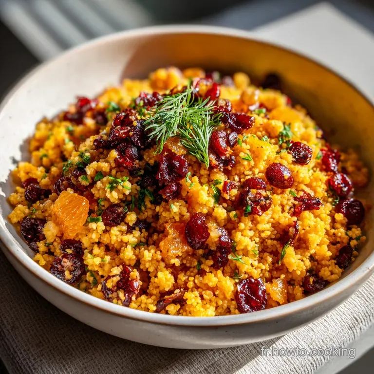 Salade de Couscous &agrave; l Orange et aux Canneberges