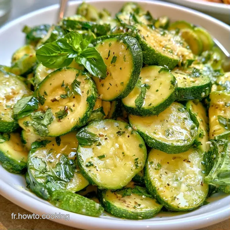Courgettes fondantes dispos&eacute;es avec soin sur une assiette blanche, agr&eacute;ment&eacute;es de zestes de citron jaune &eacute;clatants.