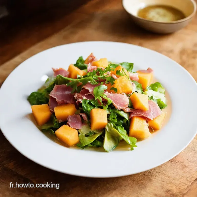 Salade Estivale Melon Et Jambon Croustillant presentation