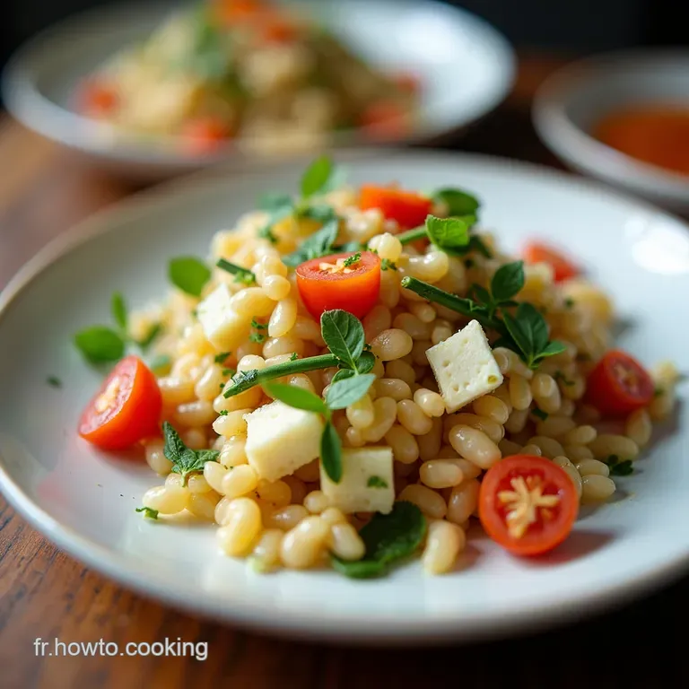 Salade Orzo Fra&icirc;cheur d&Eacute;t&eacute; au Feta L&eacute;gumes Croquants