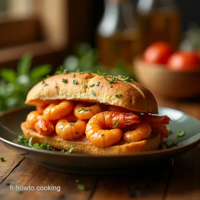 Le Voyage Express Sandwich Crémeux aux Crevettes Façon Curry presentation