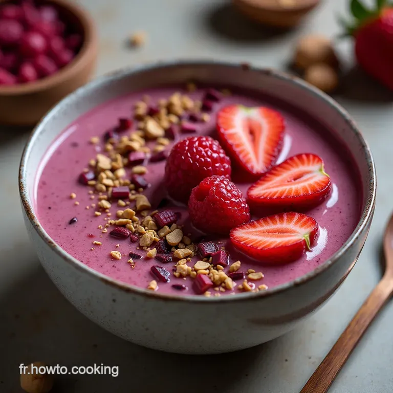 Recette Smoothie Bowl à la Framboise Cœur de Rubis Express