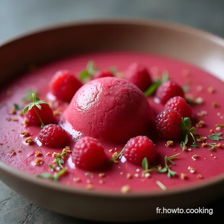 Soupe de Fruits et Sorbet à la Framboise Légère et Artisanale
