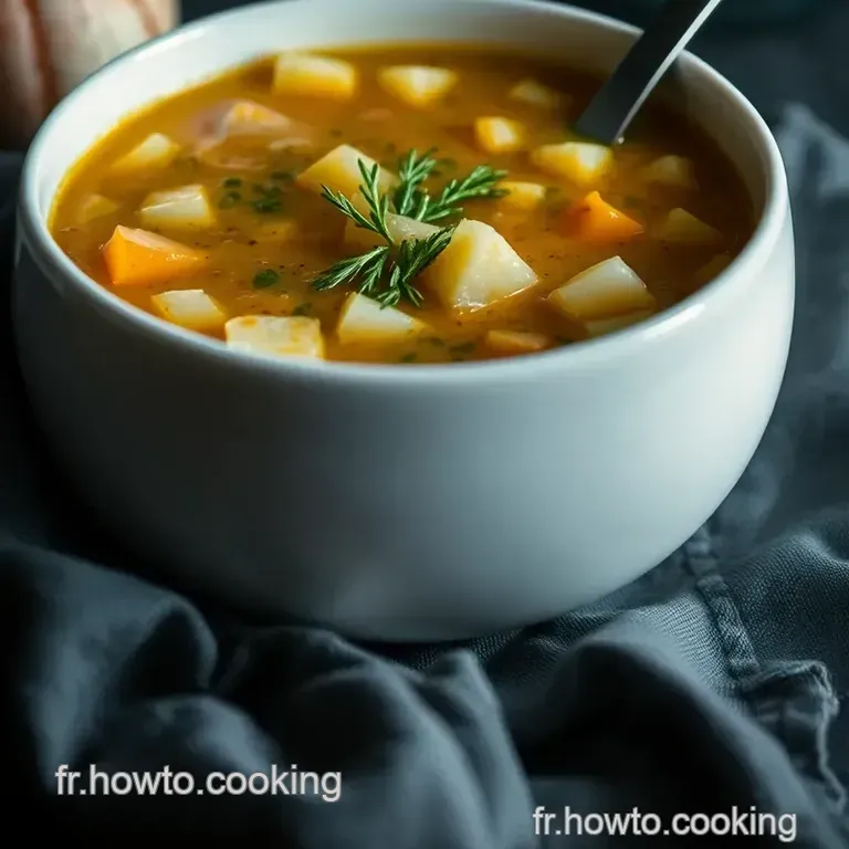 Soupe Velout&eacute;e De Patate Douce Aux &Eacute;pices presentation