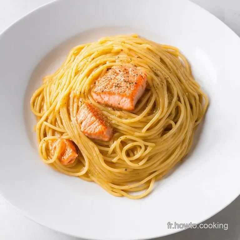 Spaghetti au Saumon Fum&eacute; et aux Courgettes