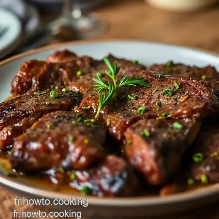 Steak De Bison Saut&eacute; Aux Herbes Fra&icirc;ches presentation