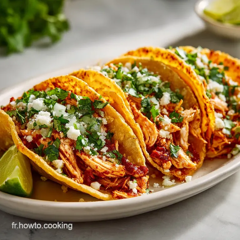 Deconstructed chicken taco plate. Tender chicken, fresh toppings, and warm tortillas create an inviting and customizable m...