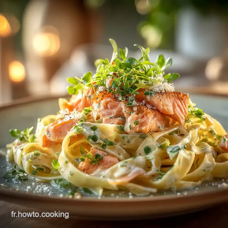 Tagliatelles Crémeuses aux Fins de Poireaux et au Saumon Fumé