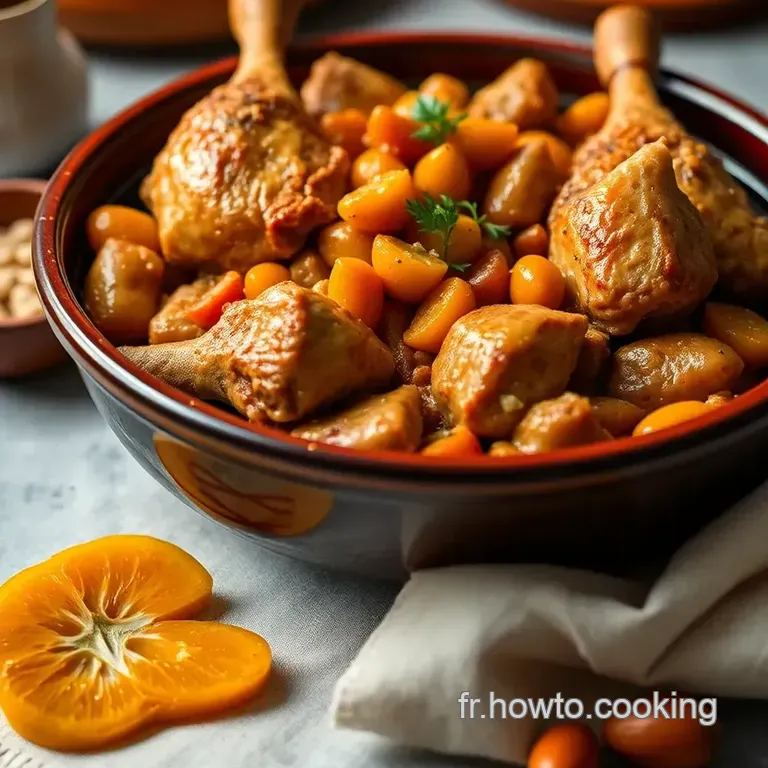 Tajine De Poulet Aux Abricots Et Amandes presentation