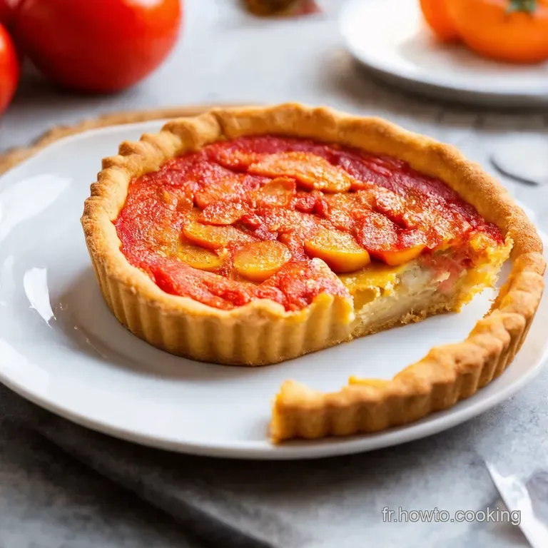 Tarte &Agrave; La Tomate Rustique Parfum&eacute;e Au Basilic presentation