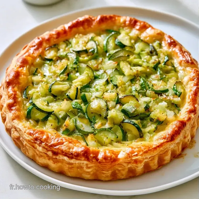 Tranche de tarte fondante sur assiette blanche, r&eacute;v&eacute;lant des couches de l&eacute;gumes tendres et une cro&ucirc;te beurr&eacute;e dor&eacute;e.