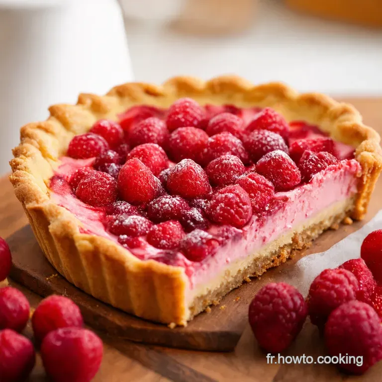 Tarte Fine Aux Framboises Et Cr&egrave;me Damande presentation