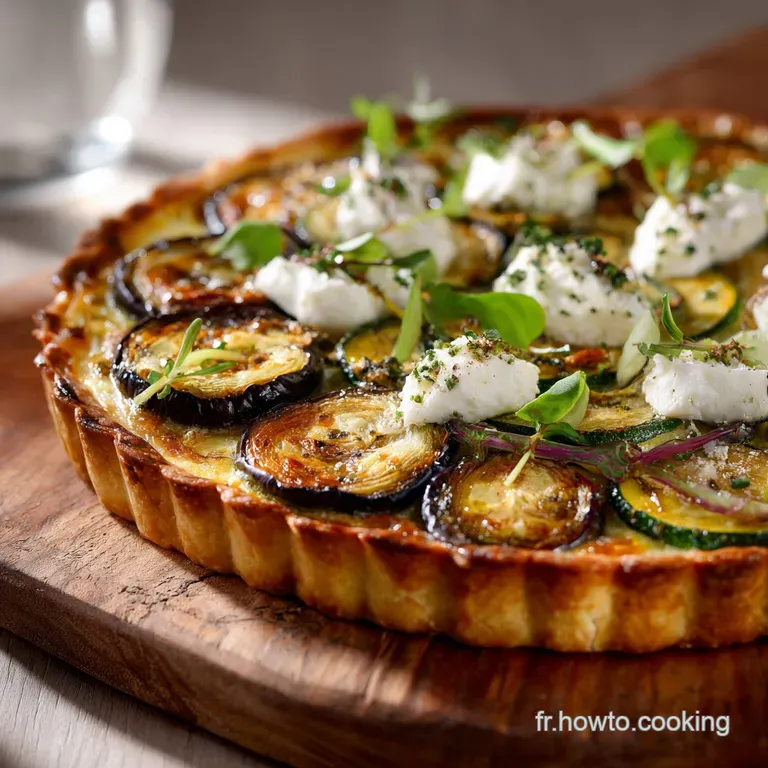 Tarte Soleil De Provence Courgettes Aubergines Et Ch&egrave;vre Frais presentation