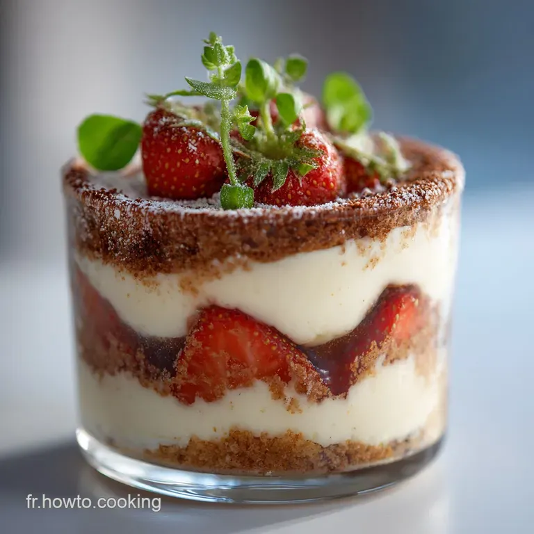 Tiramisu Aérien aux Fraises et Basilic LÉlégance Printanière