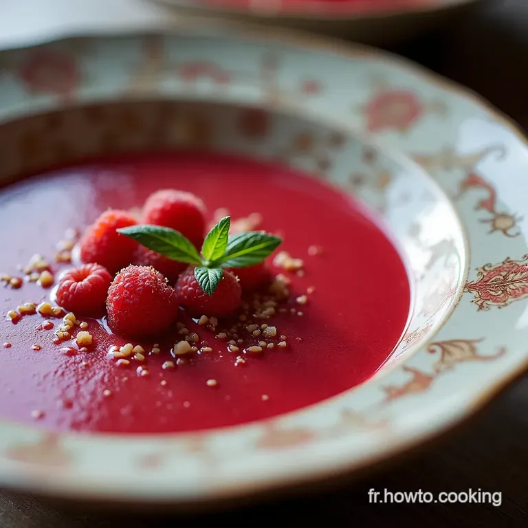 Soupe de Framboise au Basilic Le Velouté Frais Parfait