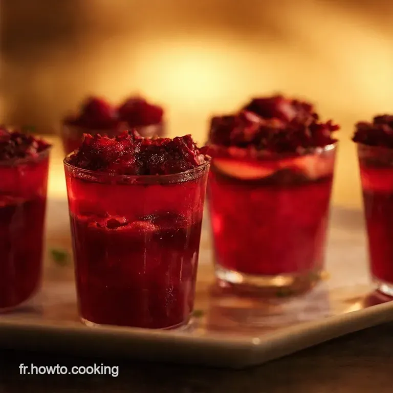 Verrines De Betterave Fra&icirc;che Au Ch&egrave;vre Et Noix presentation